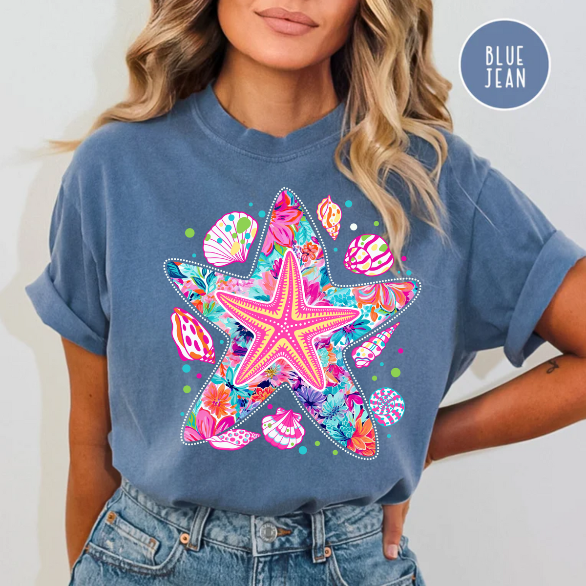 Starfish Tee, Summer Beach Shirt, Comfort Color Shirt