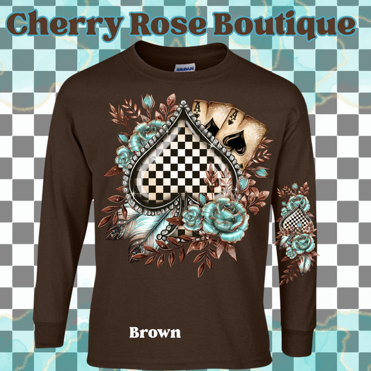 Checkered Spade with Turquoise