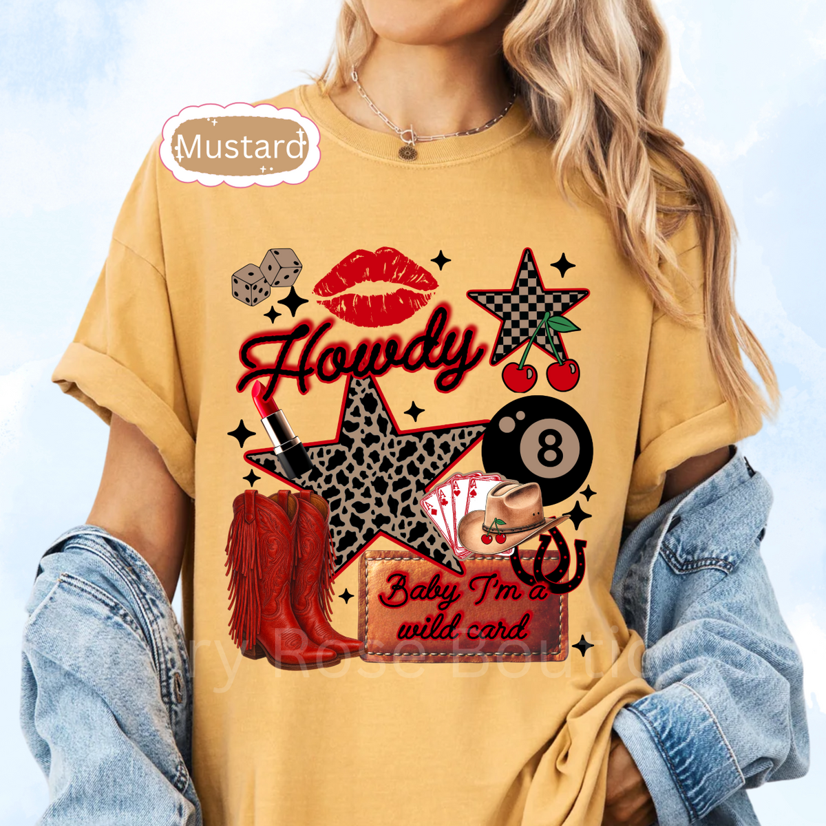 Howdy, Baby I'm a Wild Card T-Shirt, Comfort Color Tee